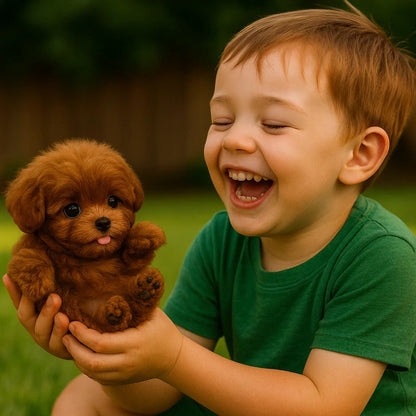 Interactive plush puppy toy featuring realistic movements and sounds, made from eco-friendly synthetic leather, perfect for children and pet lovers of all ages. 2