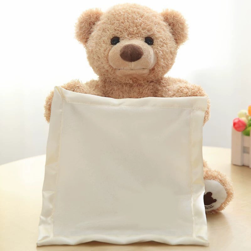 Interactive plush toy bear with movable arms and singing feature, soft 30cm stuffed animal perfect for kids, ideal for playtime and cuddles. 0