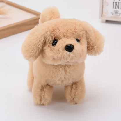 Interactive robotic puppy toy featuring lifelike movements, designed in a charming brown and white plush exterior, perfect for imaginative play and companionship. 1