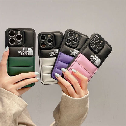 iPhone case featuring shockproof protection and a non-slip grip, designed with a soft touch puffer texture, compatible with iPhone 14,  0