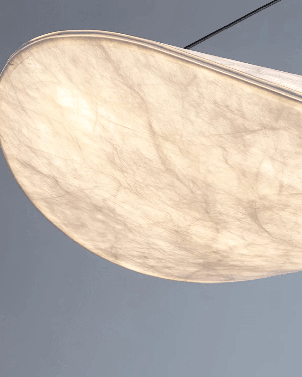 Japandi pendant lamp featuring an eclipse effect, designed with dimmable artificial silk, perfect for modern kitchen lighting. 6