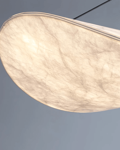 Japandi pendant lamp featuring an eclipse effect, designed with dimmable artificial silk, perfect for modern kitchen lighting. 6