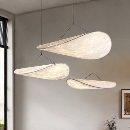 Japandi pendant lamp featuring a sleek black design with a silk shade, perfect for illuminating kitchens and dining areas with LED compatibility. 6