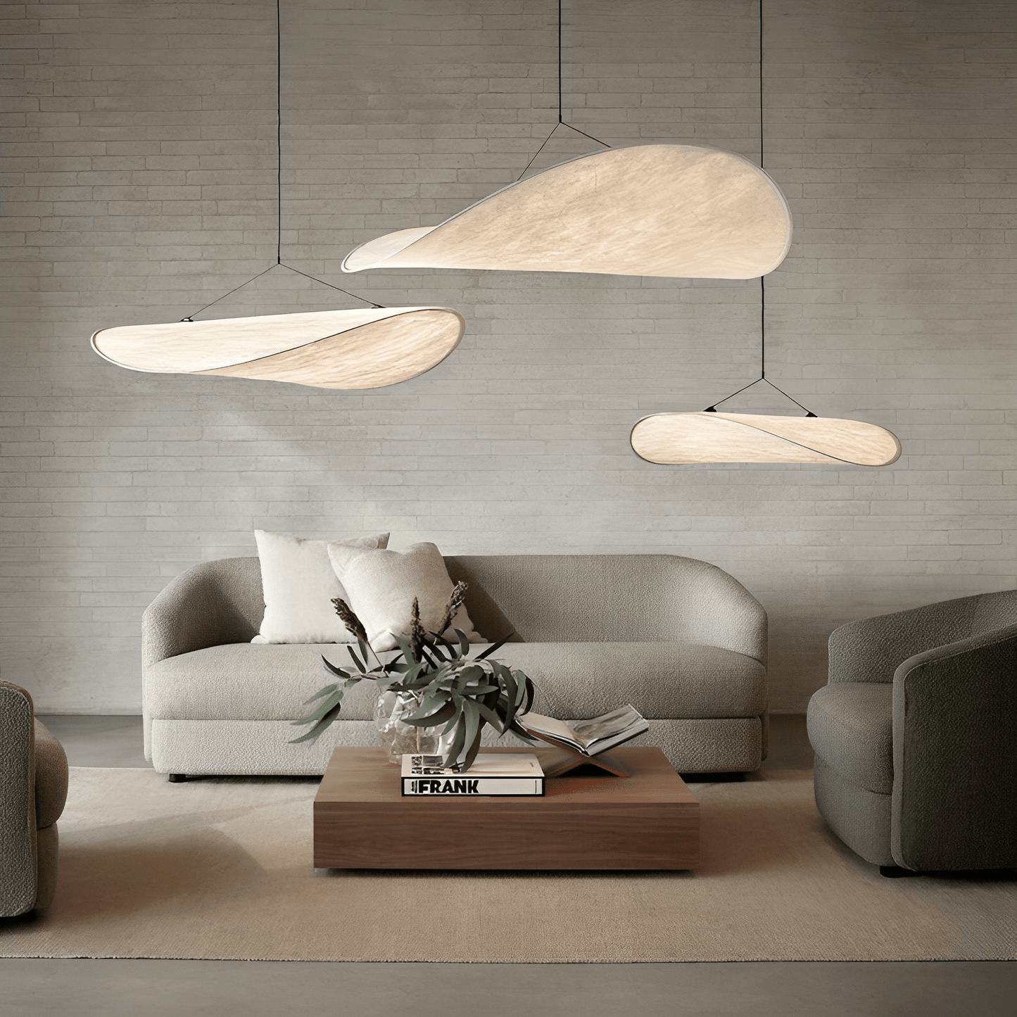 Japandi pendant lamp featuring a sleek black design with a silk shade, perfect for illuminating kitchens and dining areas with LED compatibility. 0