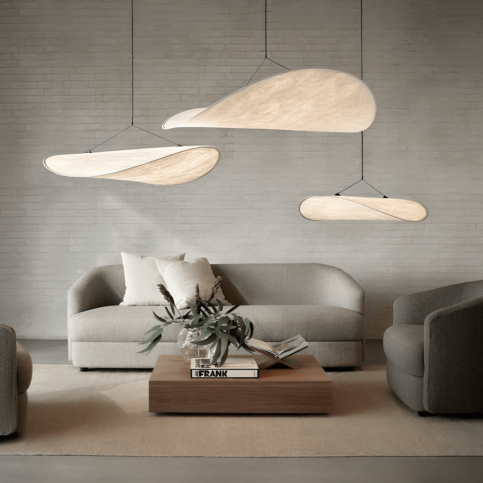 Japandi pendant lamp featuring a sleek black design with a silk shade, perfect for illuminating kitchens and dining areas with LED compatibility. 0