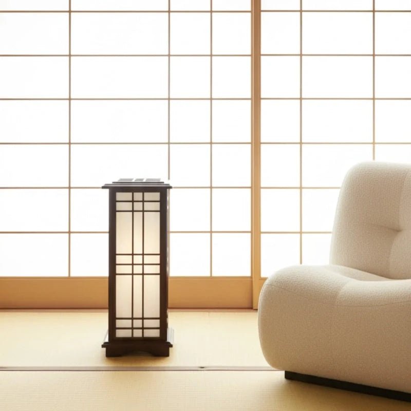 Japanese Shoji lamp featuring a warm glow and a stylish wood frame, ideal for enhancing the ambiance of living rooms or entryways with its elegant traditional design 5