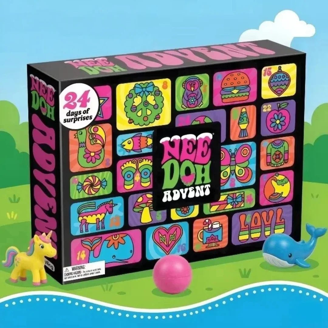 Kids Advent Calendar featuring 24 soft and squeezable squishy toys, perfect for a fun countdown to Christmas. 1