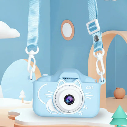 Kids digital camera featuring 12MP photo resolution and HD video recording, designed for durability and ease of use, equipped with 64GB storage for capturing 6