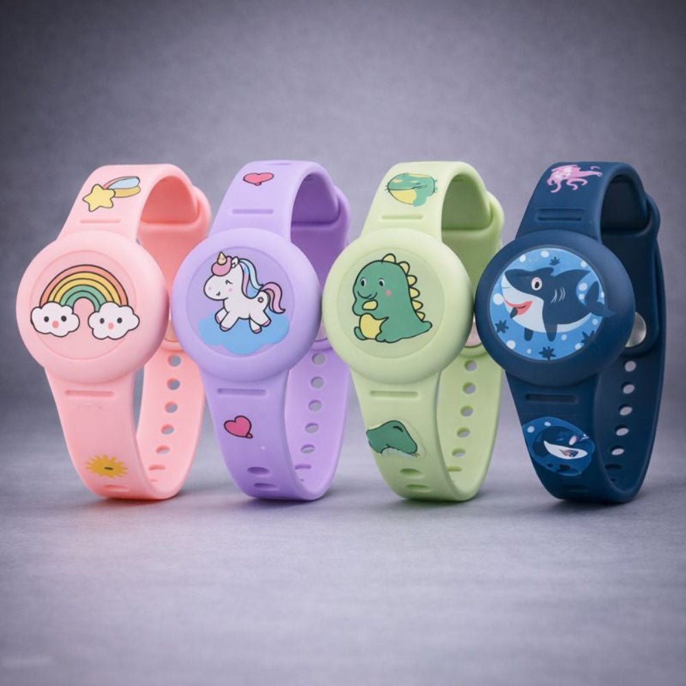 Kids GPS Tracker Wristband with adjustable silicone band, featuring a vibrant kid-friendly design for easy location tracking. 5