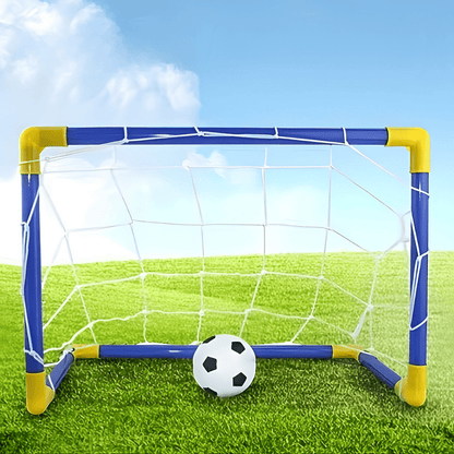 Kids Soccer Goal Set featuring a portable soccer net with a durable PVC frame, perfect for indoor and outdoor play, encouraging active fun and skill development. 1