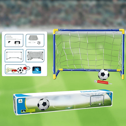 Kids Soccer Goal Set featuring a portable soccer net with a durable PVC frame, perfect for indoor and outdoor play, encouraging active fun and skill development. 2