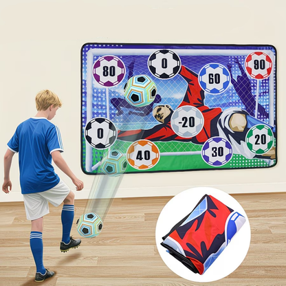Kids soccer goal target game set featuring a portable, lightweight design, perfect for indoor and outdoor skill training and target practice. 1