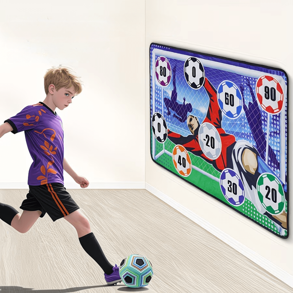 Kids soccer goal target game set featuring a portable, lightweight design, perfect for indoor and outdoor skill training and target practice. 0