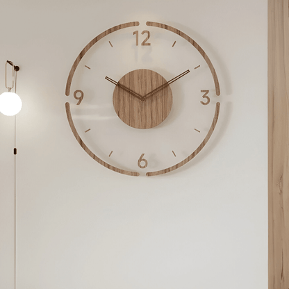 Large modern wall clock featuring a natural wooden design and a silent mechanism, perfect for enhancing stylish interiors. 8