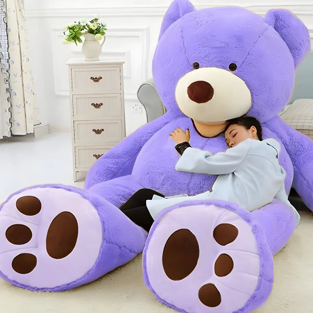 Large teddy bear with adjustable filling, featuring a soft plush exterior, perfect cuddly toy for kids and adults, ideal for hugs and comfort. 2