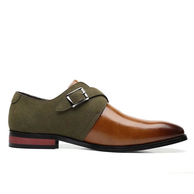Elegant Italian leather dress shoes featuring sophisticated suede detailing, designed for style and comfort. Perfect for formal occasions and enhancing any wardrobe. 3