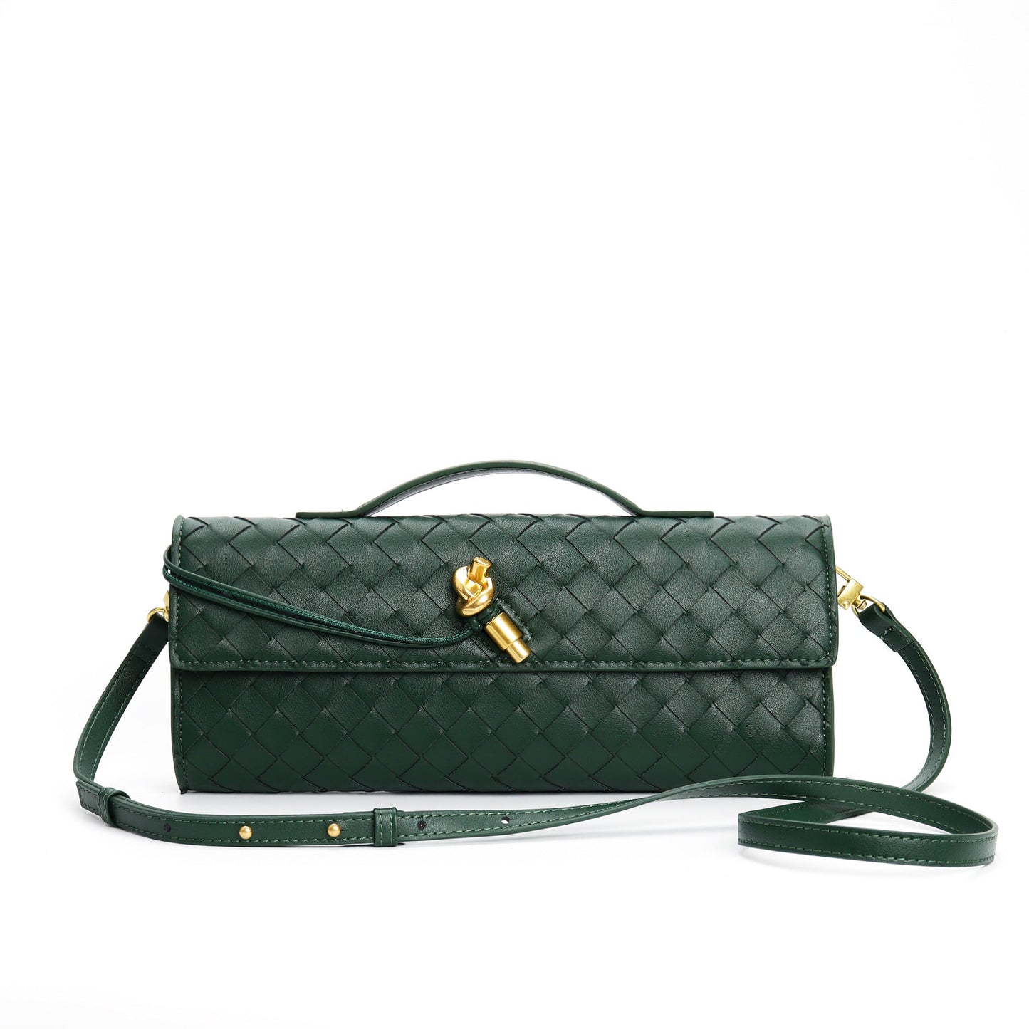 Leather handbag featuring a stylish buckle, crafted from compact natural leather, perfect for everyday use. 5
