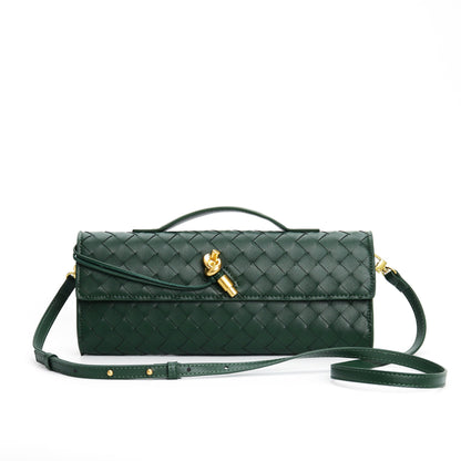 Leather handbag featuring a stylish buckle, crafted from compact natural leather, perfect for everyday use. 5
