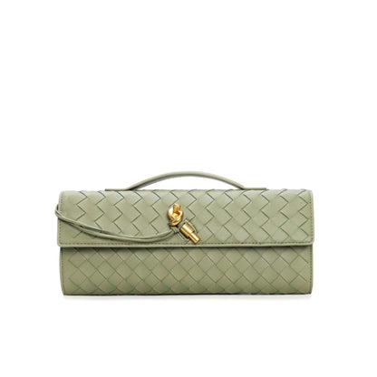 Leather handbag featuring a stylish buckle, crafted from compact natural leather, perfect for everyday use. 17