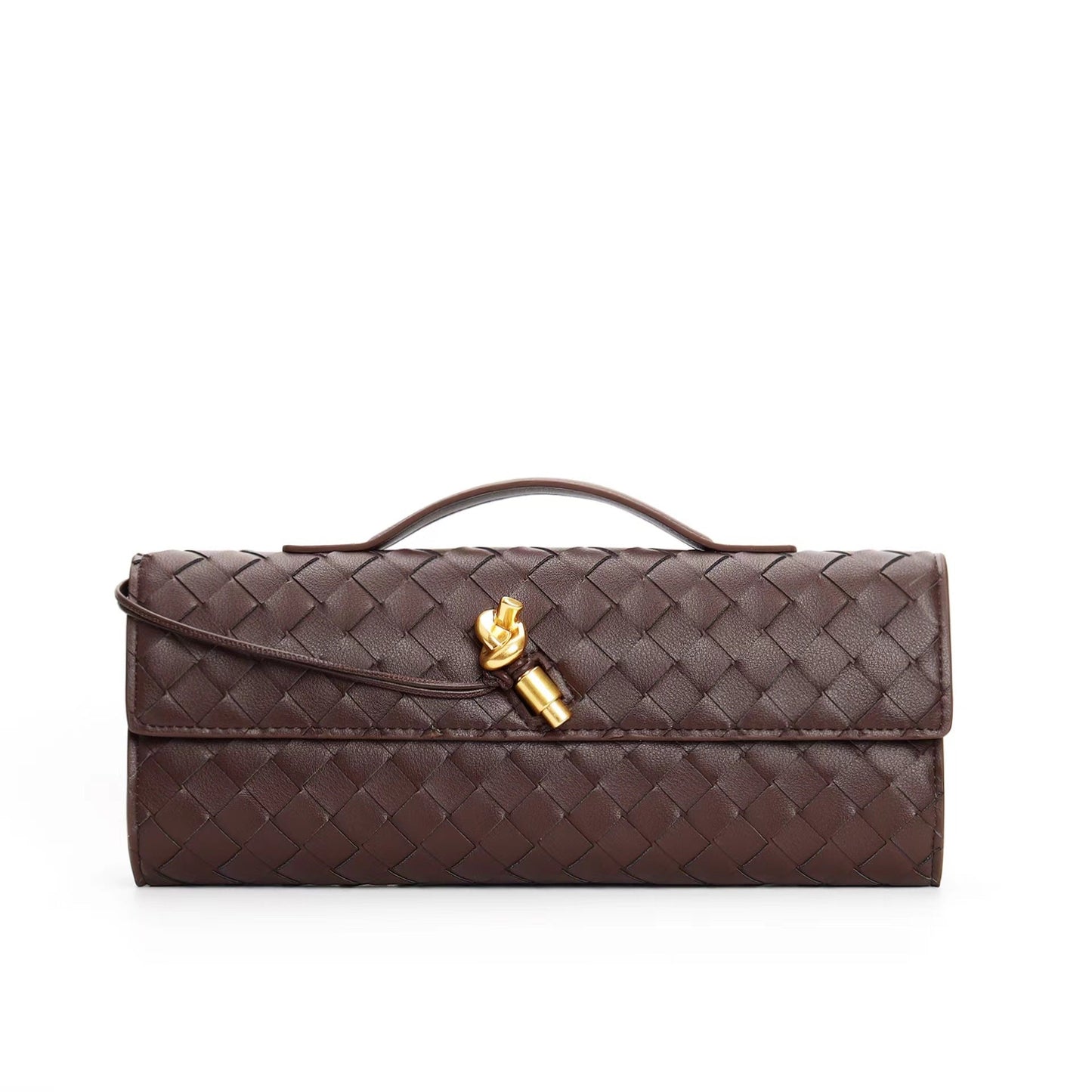 Leather handbag featuring a stylish buckle, crafted from compact natural leather, perfect for everyday use. 8