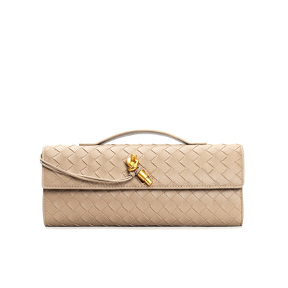Leather handbag featuring a stylish buckle, crafted from compact natural leather, perfect for everyday use. 19