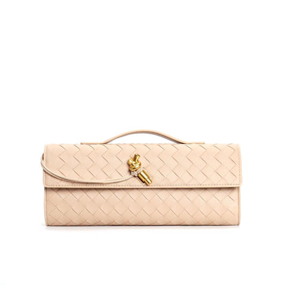 Leather handbag featuring a stylish buckle, crafted from compact natural leather, perfect for everyday use. 6