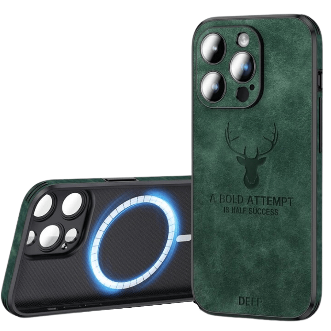 Leather iPhone case featuring shockproof protection, designed for iPhone 14, 13, and 12 with a slim and lightweight design. 6