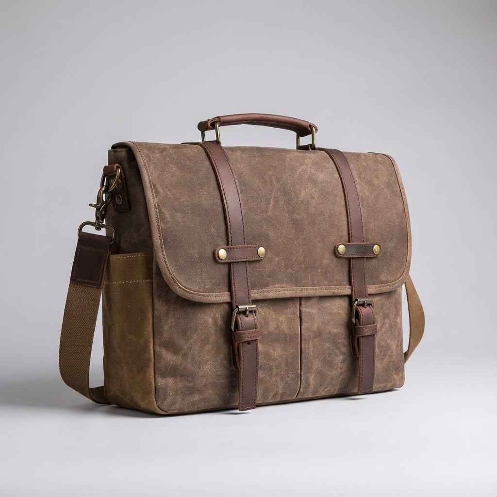 Leather Messenger Bag with Water-Resistant Finish and Adjustable Strap – Genuine Cowhide Mens Shoulder Bag 0