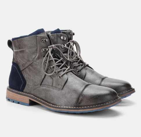 Handcrafted leather Oxford boots for men featuring a durable rubber sole, available in classic black and brown designs. 5