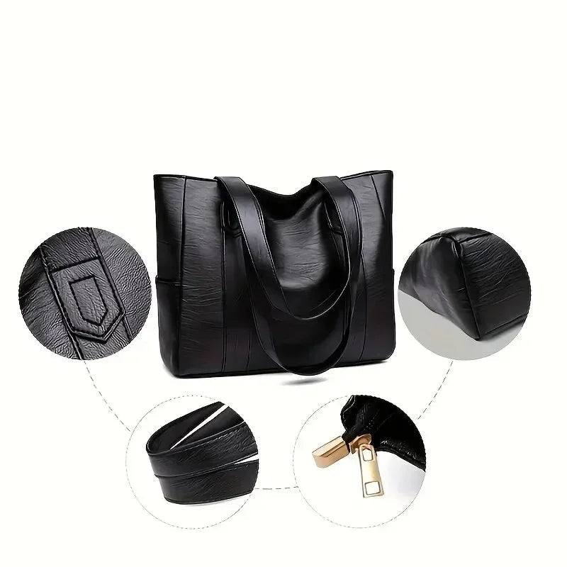 Leather shoulder bag featuring a smooth finish and adjustable strap, designed in a stylish retro aesthetic for women. 4