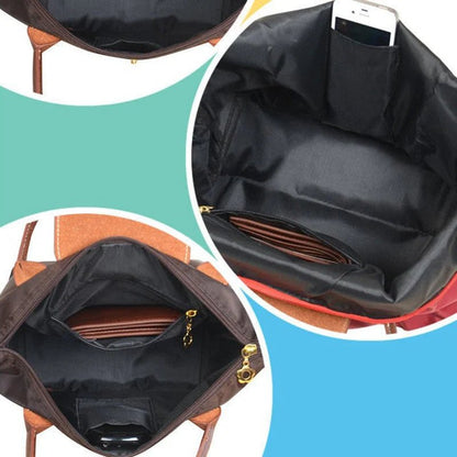 Leather tote bag featuring water-resistant material and a spacious design, perfect for stylish everyday use. 8