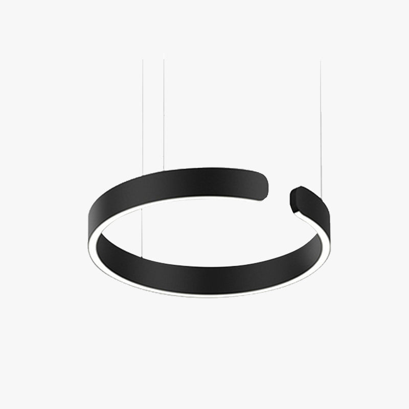 LED ceiling lamp featuring a sleek black and gold modern design, equipped with a dimmable function and adjustable height for customizable lighting solutions in contemporary spaces. 3