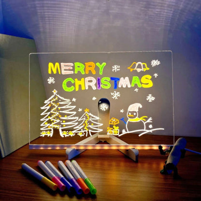 LED Drawing Board for Kids featuring a USB power source, designed as a light-up reusable creative tablet for artistic expression and fun drawing activities. 2