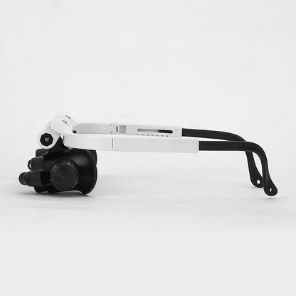 LED magnifying glass featuring adjustable lenses and built-in light, designed for precision tasks, showcasing a lightweight and ergonomic design for easy handling. 2