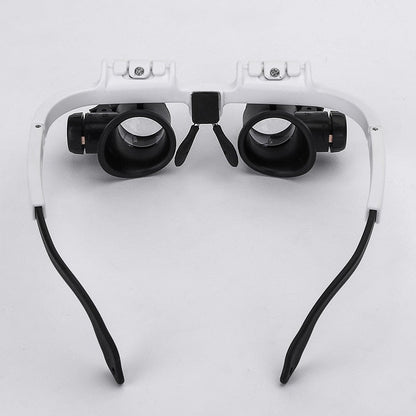 LED magnifying glass featuring adjustable lenses and built-in light, designed for precision tasks, showcasing a lightweight and ergonomic design for easy handling. 1