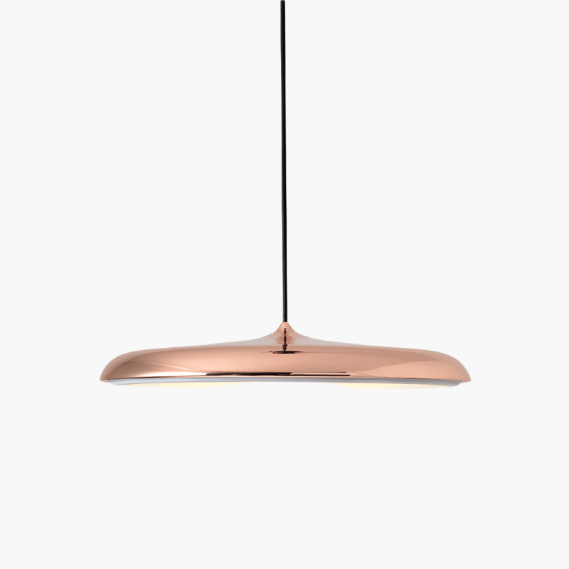 Scandinavian-style LED pendant lamp with adjustable cable, featuring a sleek aluminum design, perfect for illuminating kitchen and dining areas. 12