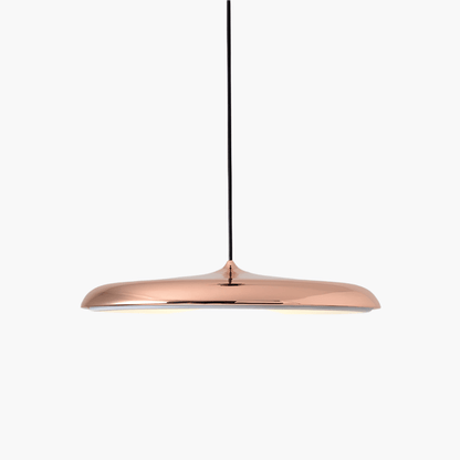 Scandinavian-style LED pendant lamp with adjustable cable, featuring a sleek aluminum design, perfect for illuminating kitchen and dining areas. 12
