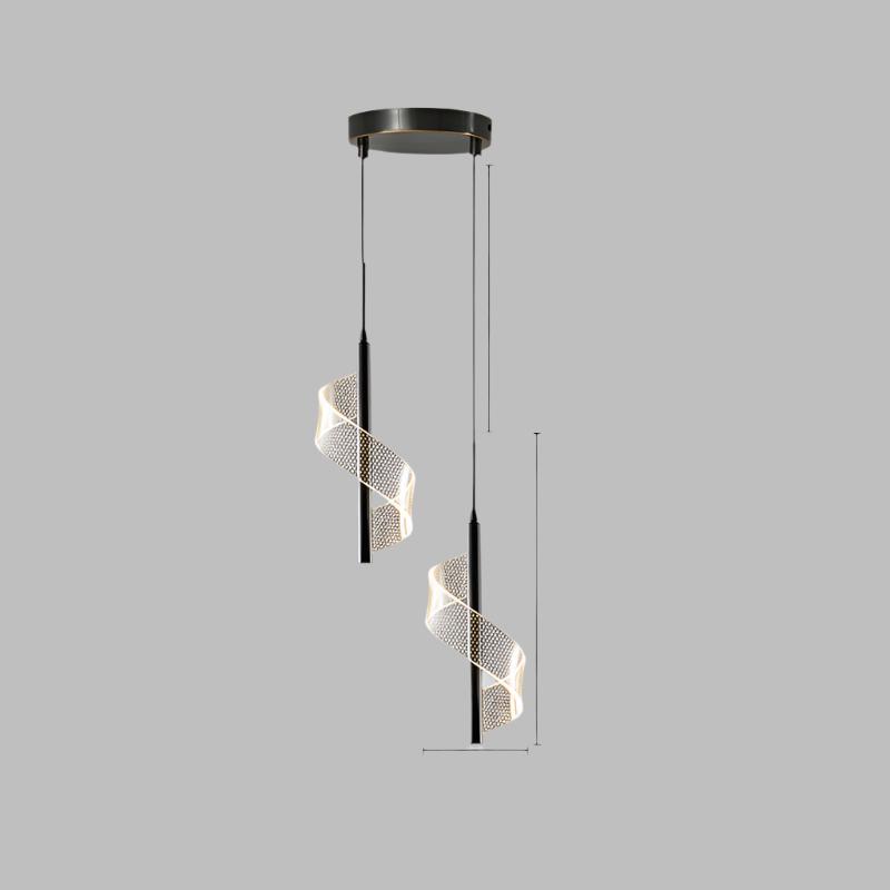 LED pendant lights featuring a modern minimalist design in black and gold, with adjustable height for versatile lighting solutions. 8