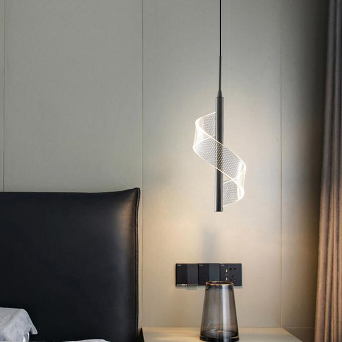 LED pendant lights featuring a modern minimalist design in black and gold, with adjustable height for versatile lighting solutions. 3