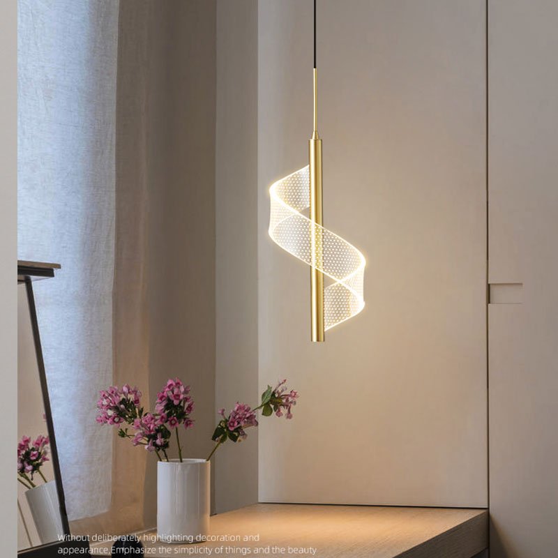 LED pendant lights featuring a modern minimalist design in black and gold, with adjustable height for versatile lighting solutions. 2