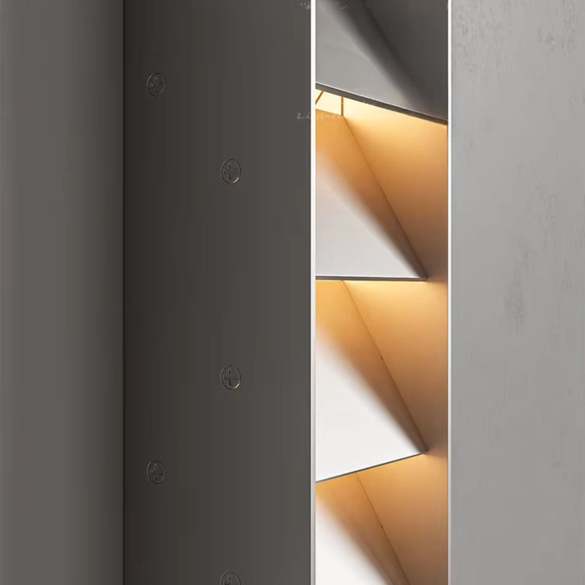 LED wall lamp featuring a sleek geometric design, crafted from durable stainless steel, ideal for hardwired installation in modern interiors, providing stylish lighting for contemporary spaces 1