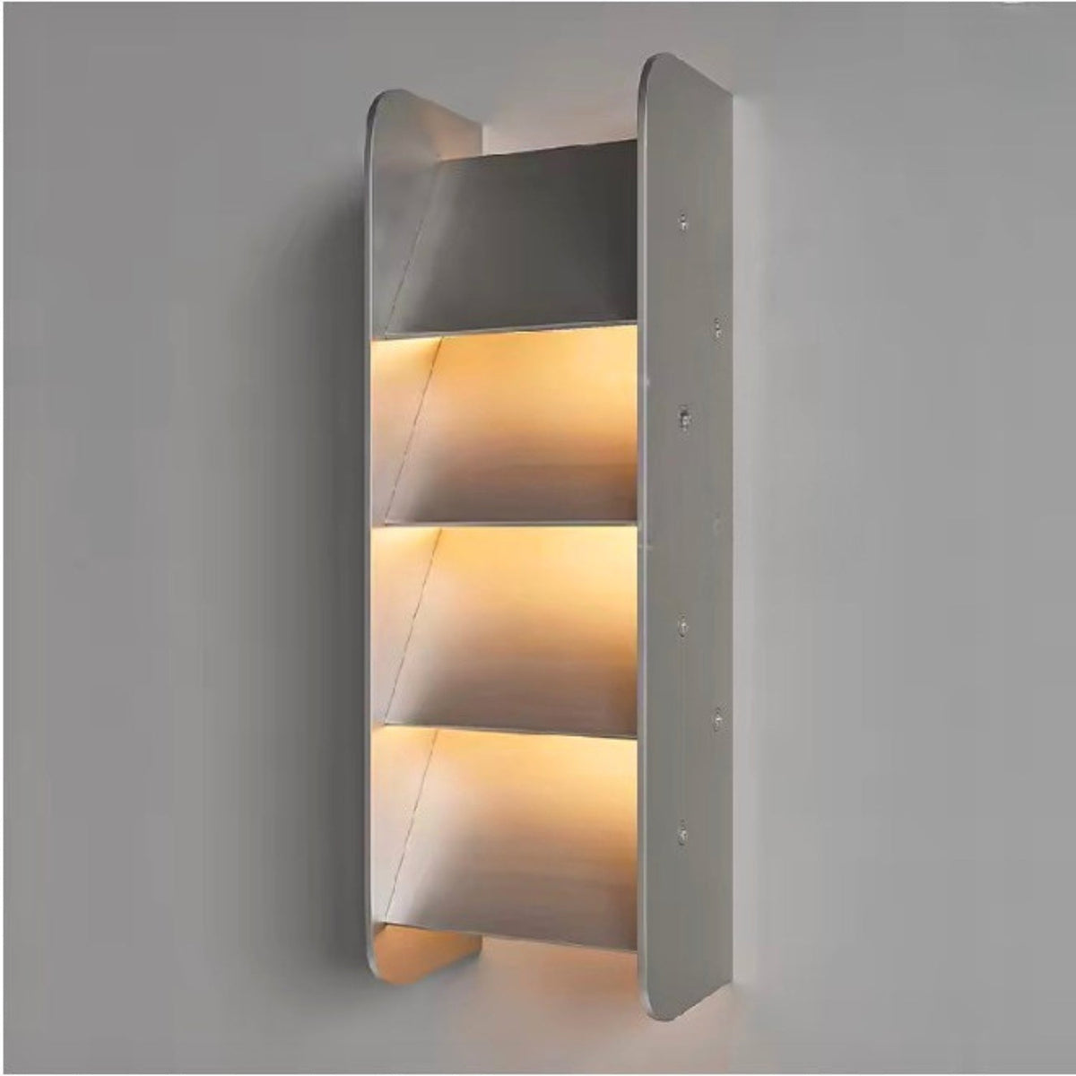LED wall lamp featuring a sleek geometric design, crafted from durable stainless steel, ideal for hardwired installation in modern interiors, providing stylish lighting for contemporary spaces 4