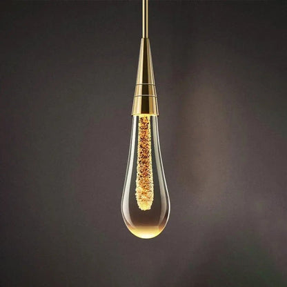 LED wall lamp featuring warm light and elegant gold accents, designed in a modern waterdrop shape with a combination of glass and metal materials, perfect for contemporary 3