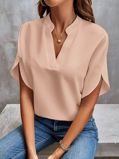 Lightweight Cotton Blend Blouse for Women – Eco-Friendly Summer Top – Relaxed Fit – White 2
