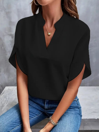 Lightweight Cotton Blend Blouse for Women – Eco-Friendly Summer Top – Relaxed Fit – White 3