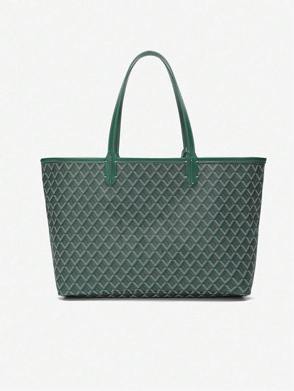 Lightweight PVC shoulder tote bag for women featuring a spacious design, sturdy handles, and a modern minimalist style, perfect for daily use and versatile outfits. 3
