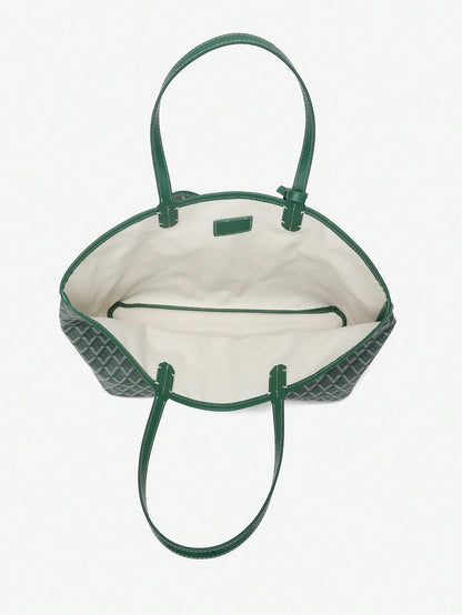 Lightweight PVC shoulder tote bag for women featuring a spacious design, sturdy handles, and a modern minimalist style, perfect for daily use and versatile outfits. 5