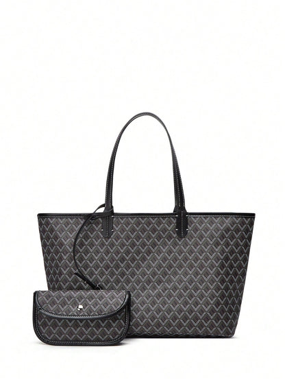 Lightweight PVC shoulder tote bag for women featuring a spacious design, sturdy handles, and a modern minimalist style, perfect for daily use and versatile outfits. 12