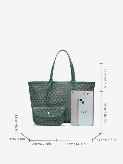 Lightweight PVC shoulder tote bag for women featuring a spacious design, sturdy handles, and a modern minimalist style, perfect for daily use and versatile outfits. 7