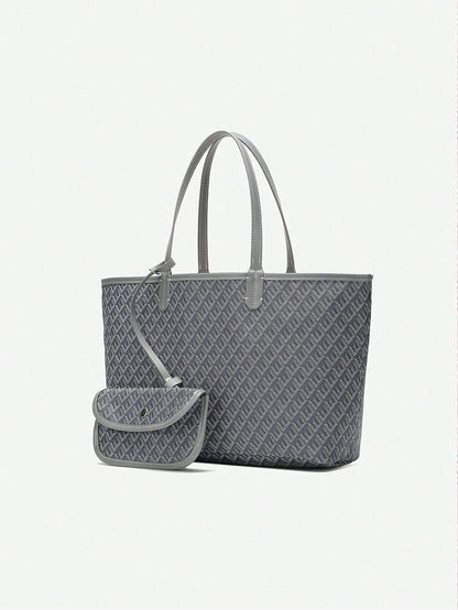 Lightweight PVC shoulder tote bag for women featuring a spacious design, sturdy handles, and a modern minimalist style, perfect for daily use and versatile outfits. 10